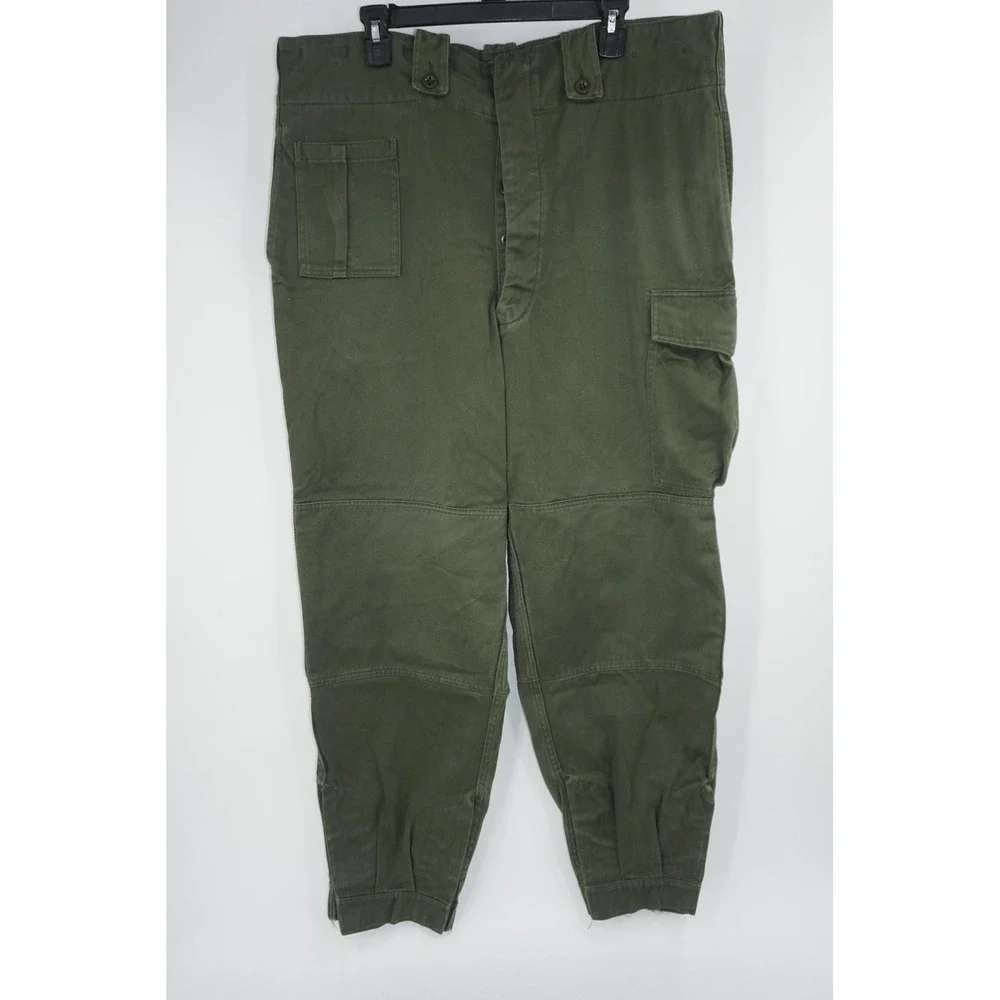 Vintage Belgian Army Seyntex Pants Mens Medium Green Cargo‎ Military 70s 40x31